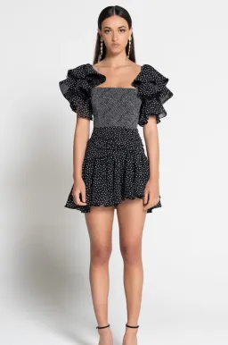 Sofia the Label Florence Polka Mini Dress Black Size 8 for rent on The Volte - image 2