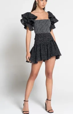 Sofia the Label Florence Polka Mini Dress Black Size 8 for rent on The Volte - image 1