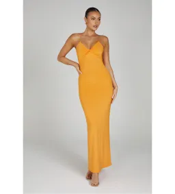 MESHKI Sinead Twist Maxi Dress Orange Size 10 for rent on The Volte - image 1