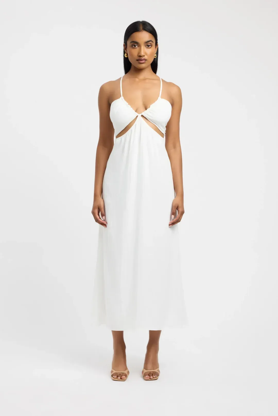 Kookai Hayman Halter Maxi Dress White Size 8 for rent on The Volte - main image