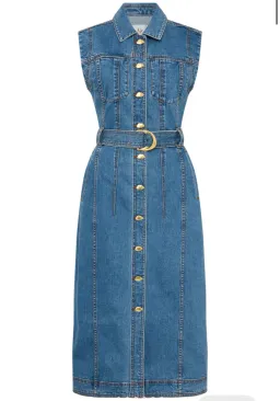 Aje Darcie Denim Midi Dress 90's Wash Size 16 for rent on The Volte - image 3