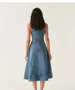 AJE Clay Denim Midi Dress 90's Wash Size 14 for rent on The Volte - image 4