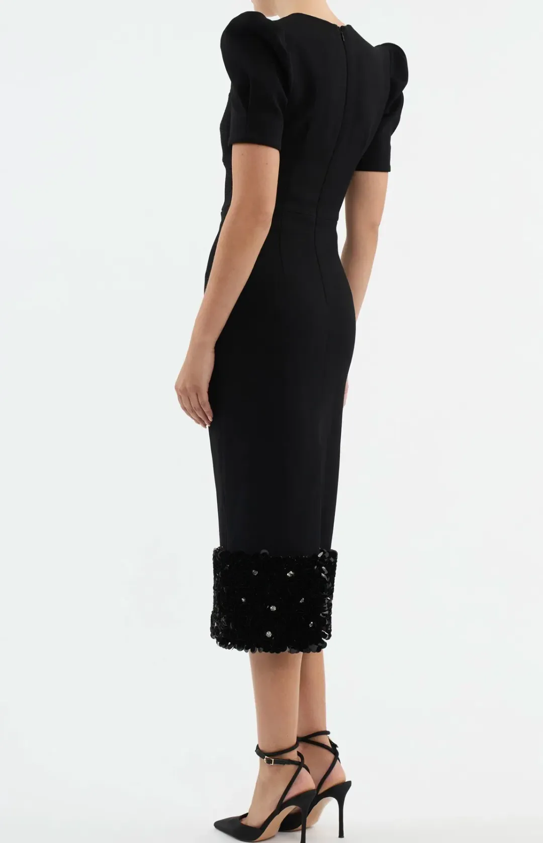 Rebecca Vallance Elaine Midi Dress Black Size 8 for rent on The Volte - main image