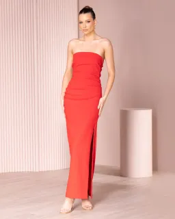Azzurielle Torin Gown Red Size 8 for rent on The Volte - image 1