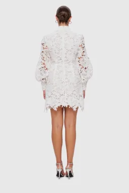 Leo Lin Isla Lace Mini Dress Snow Size 10 for rent on The Volte - image 3