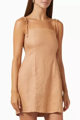 Faithfull The Brand Ysla Mini Dress Hazelnut Size S / AU 8 for rent on The Volte - image 3