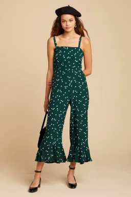Faithfull The Brand Lea Jumpsuit Green Print Size XS / AU 6 for rent on The Volte - image 1