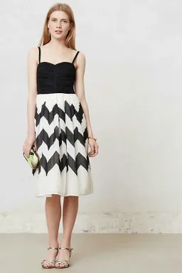 LeifNotes for Anthropologie Cherie Chevron Dress Black/White Size S / AU 8 for rent on The Volte - image 1