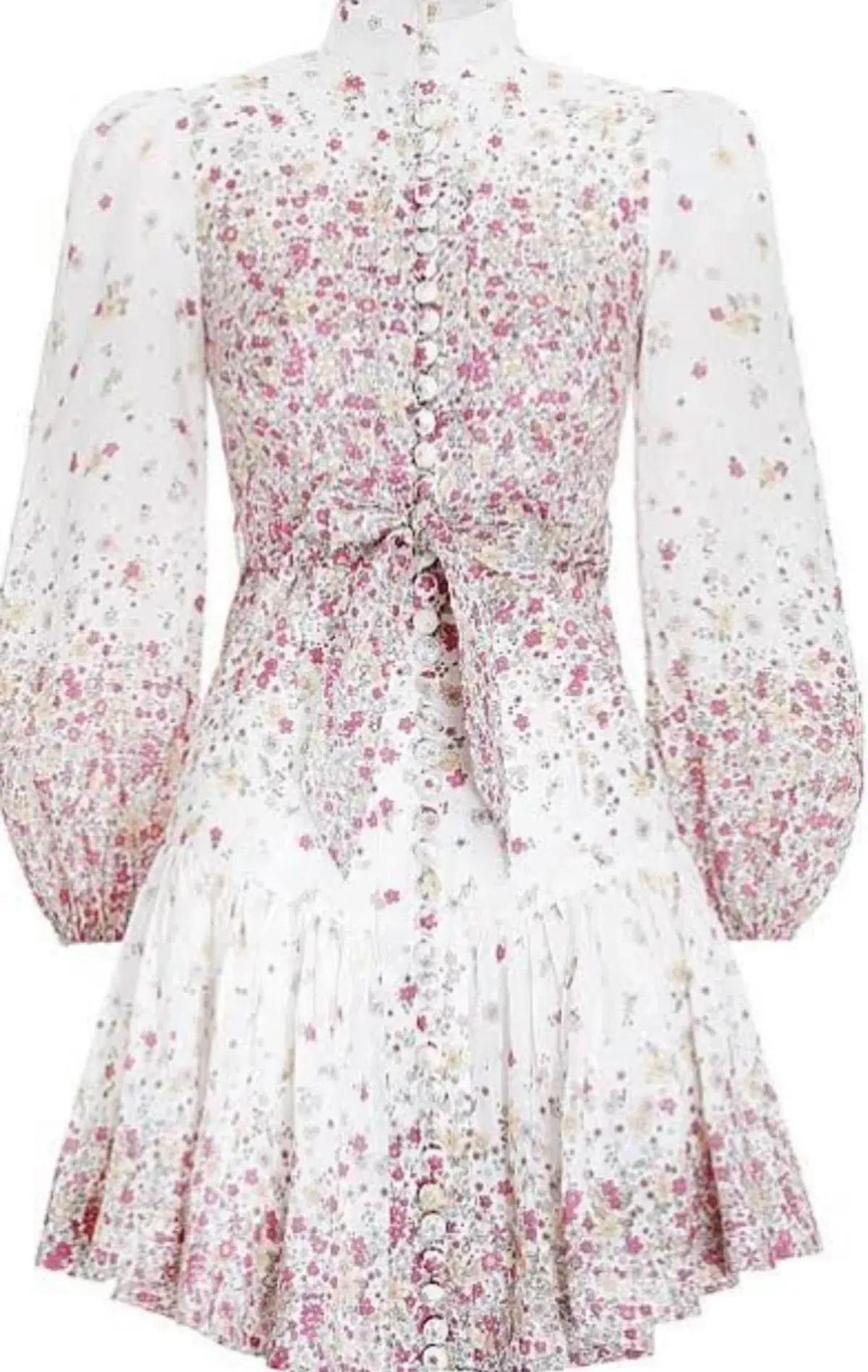 Zimmermann Carnaby Mini Dress Cerise Ditsy Floral Size 2 / AU 12 - Image 1