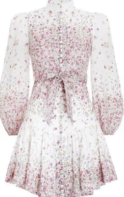 Zimmermann Carnaby Mini Dress Cerise Ditsy Floral Size 2 / AU 12 for rent on The Volte - image 1