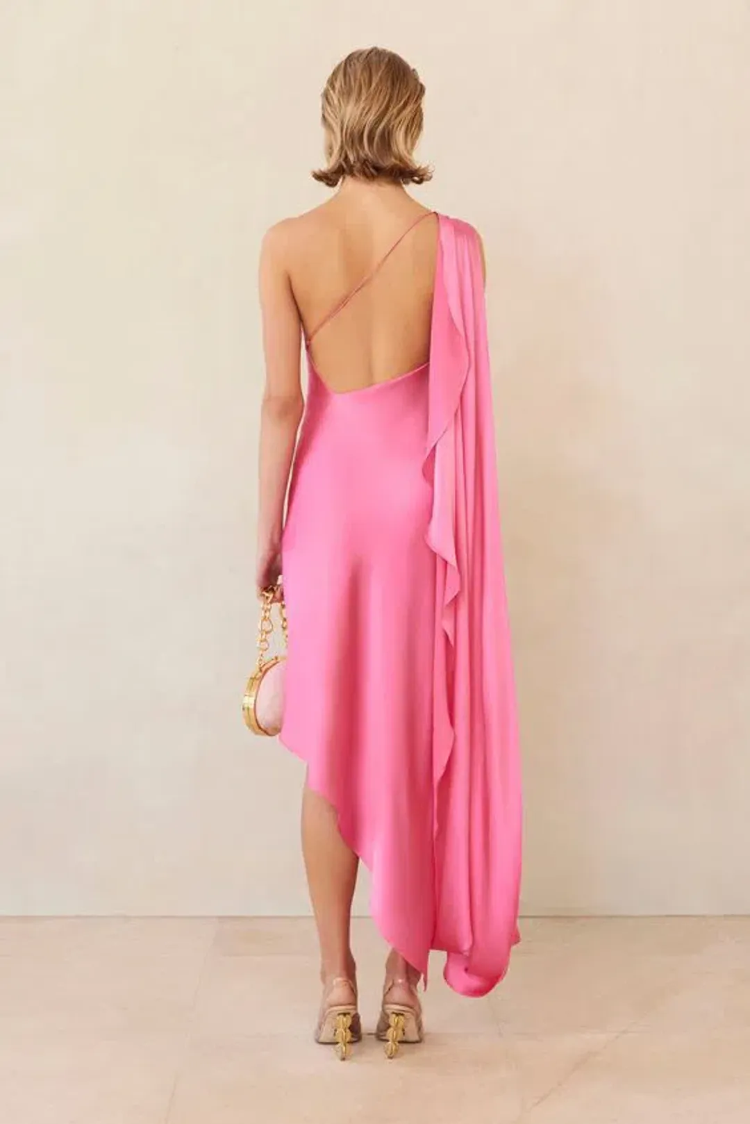 Cult Gaia Trysta One-Shoulder Asymmetric Dress Rosado Pink Size XS /AU 6 for rent on The Volte - main image