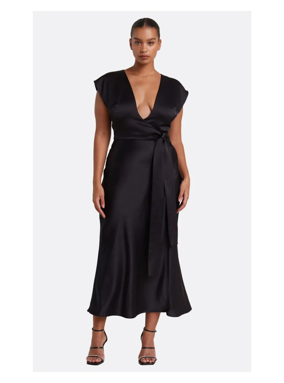Bec & Bridge Dreamer Wrap Midi Dress Black Size 16 for rent on The Volte - main image
