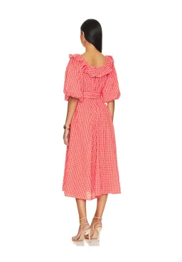 Spell Strawberry Fields Midi Dress Pink Size M/ AU 10 for rent on The Volte - image 3