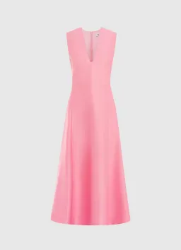 Leo Lin Nicola V Neck Midi Dress Bubblegum Size 14 for rent on The Volte - image 3