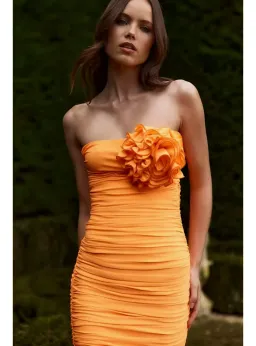 Bianca & Bridgett Tara Gown Orange Size AU 12 for rent on The Volte - image 2