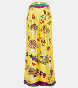 Dolce & Gabanna Pasta Silk Pants Print Size AU 12 for rent on The Volte - image 4