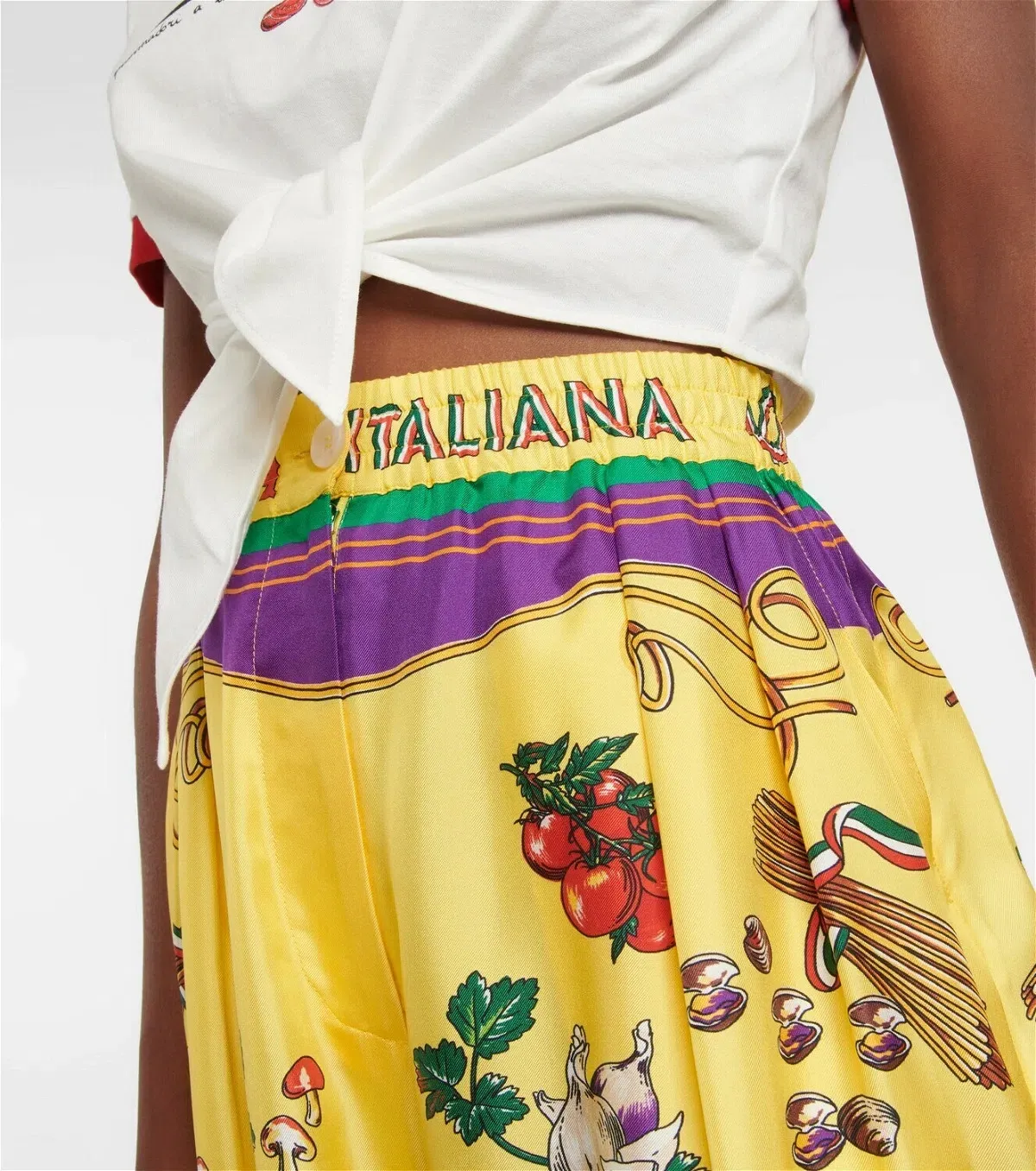 Dolce & Gabanna Pasta Silk Pants Print Size AU 12 - Image 3