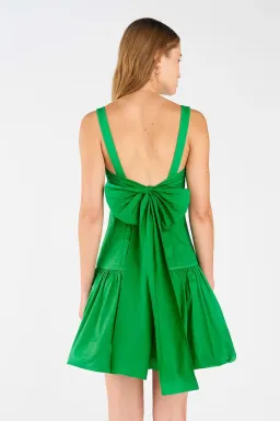 Oroton Short Tie Back Bow Dress Jewel Green Size 8 for rent on The Volte - image 3