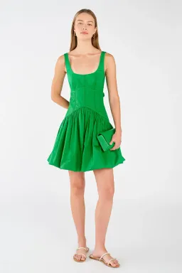 Oroton Short Tie Back Bow Dress Jewel Green Size 8 for rent on The Volte - image 5