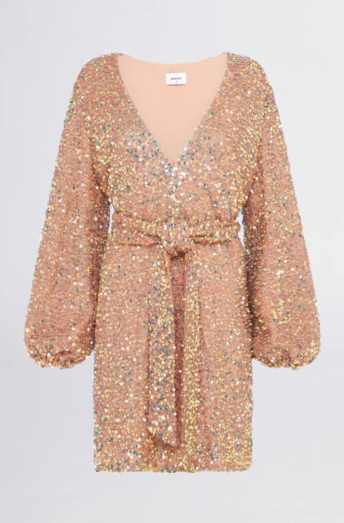 Sheike Xanadu Mini Dress Rose Gold Size 12 - Image 5