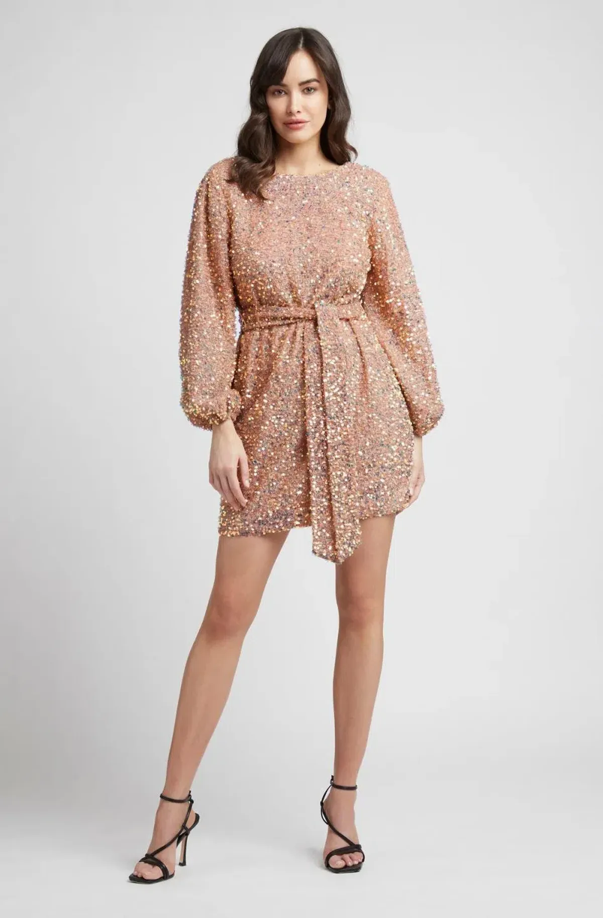 Sheike Xanadu Mini Dress Rose Gold Size 12 - Image 4