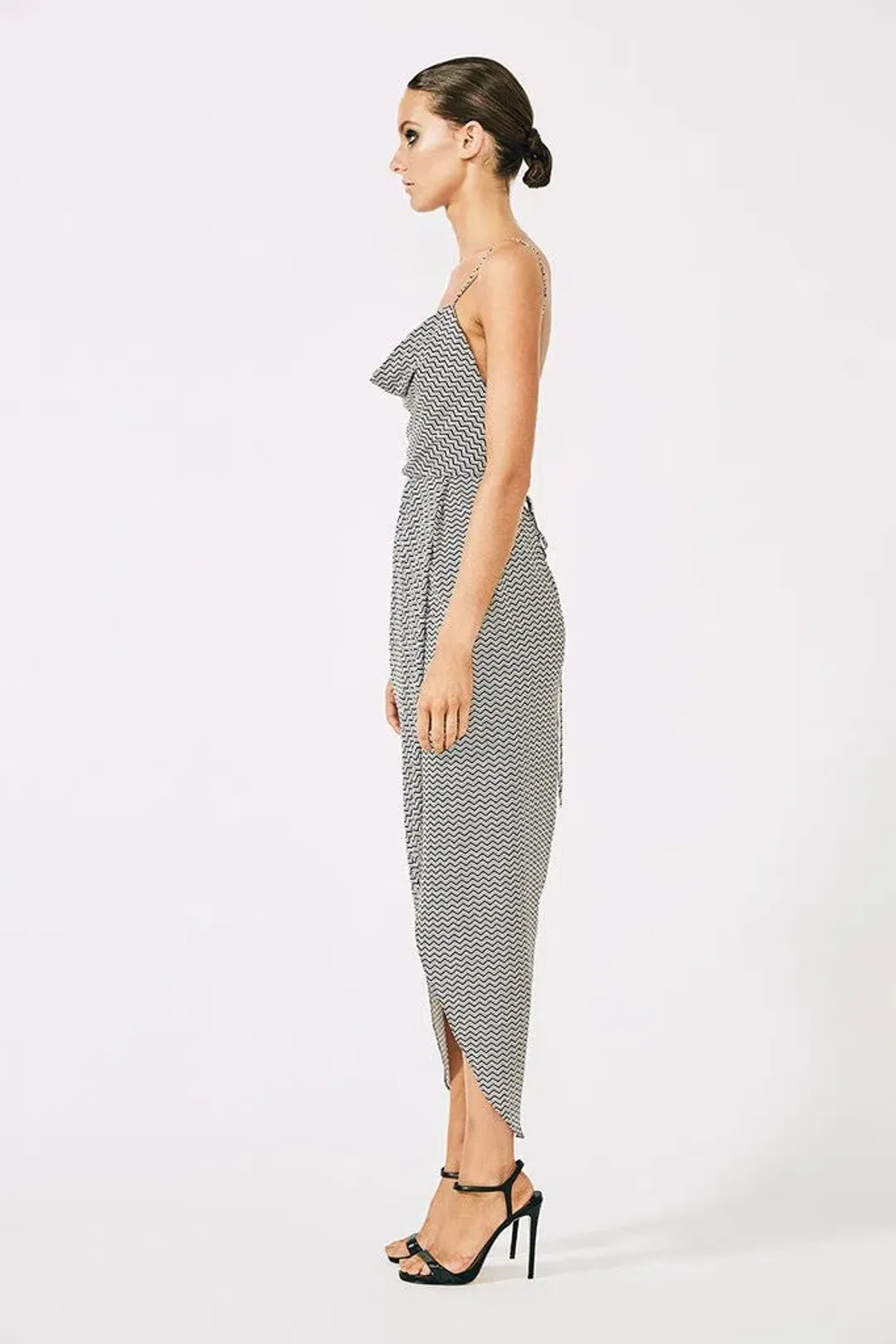 Shona Joy Etienne Lace Back Cowl Bias Midi Dress Print Size 12 for rent on The Volte - main image