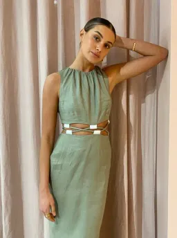 Sir the Label Mayra Deconstructed Maxi Dress In Sage Size 1 / AU 8 for rent on The Volte - image 2