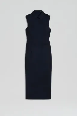 Scanlan Theodore Scuba Pencil Midi Dress Navy Size 10 for rent on The Volte - image 4