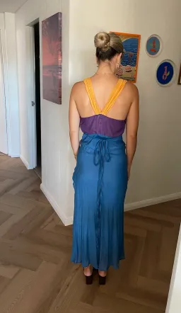 Attico Cutout Colorblock Cami Midi Dress Multi Size 6 for rent on The Volte - image 3