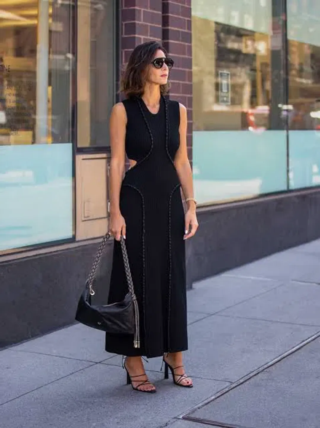Aje Arp Cut Out Knit Midi Dress Black Size M / AU 10 for rent on The Volte - main image