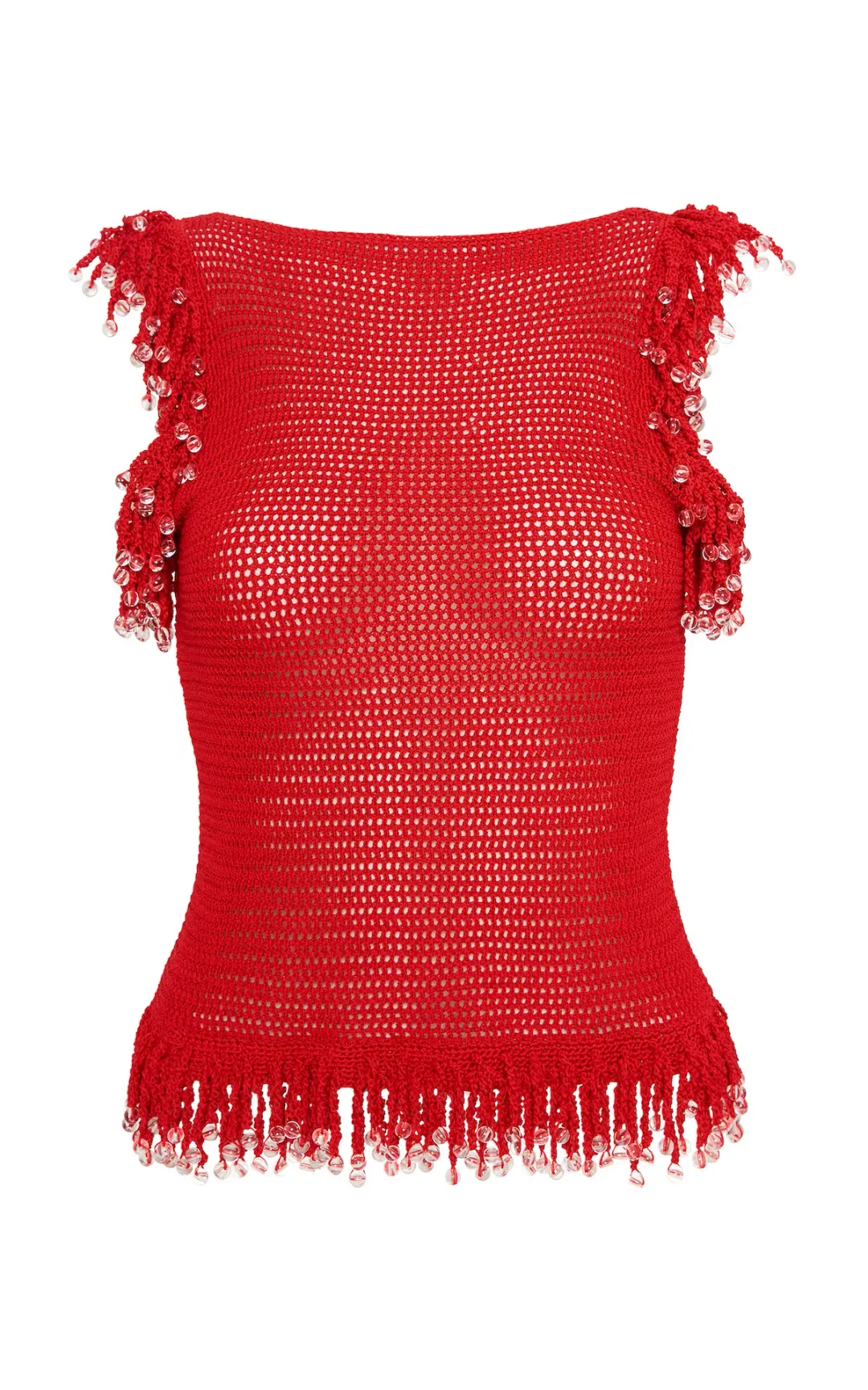 Paris Georgia Fringe Knit Top Red Size S / AU 8 for rent on The Volte - main image