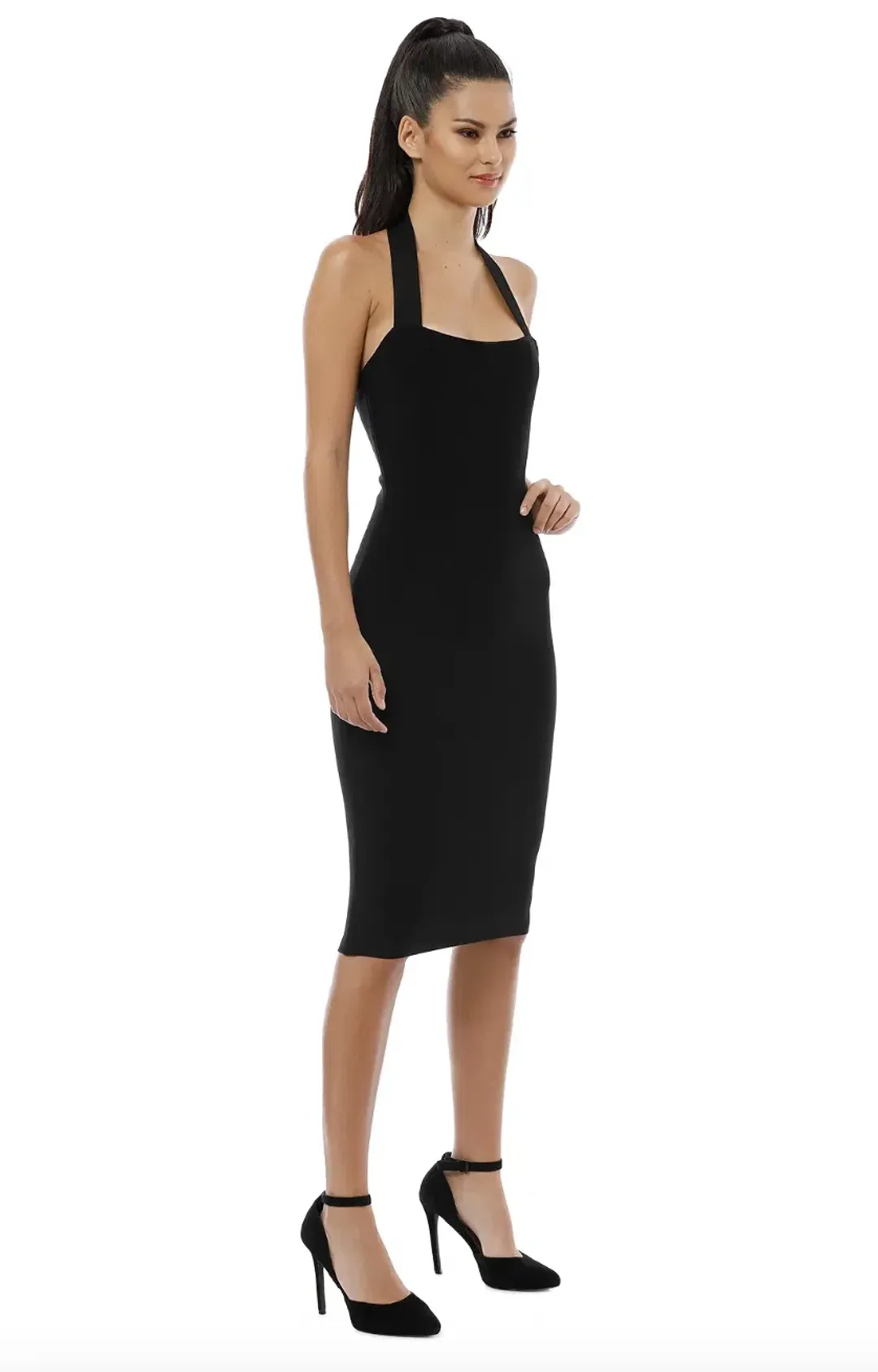 Misha Julia Midi Dress Black Size 4 for rent on The Volte - main image