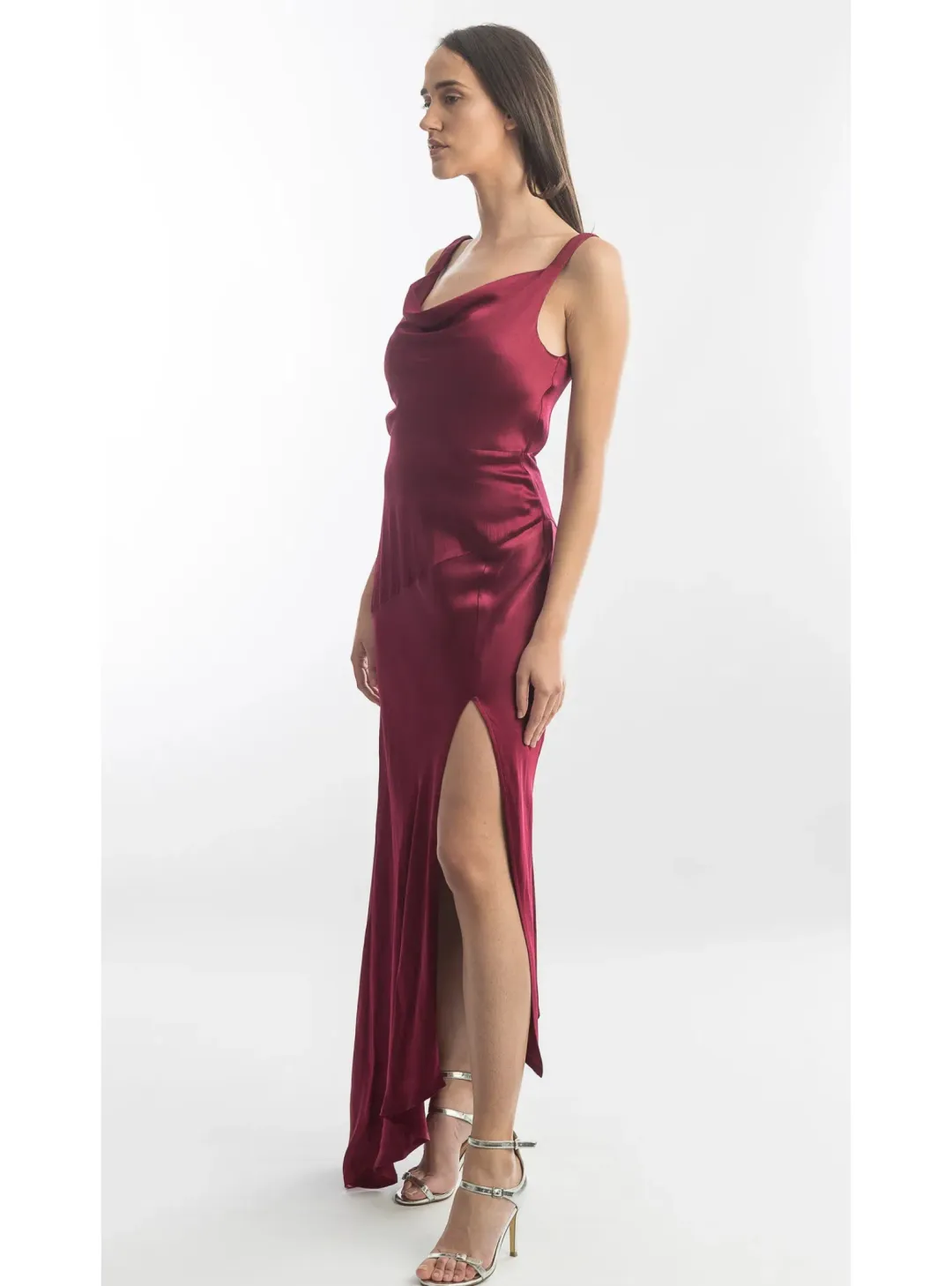 Bec & Bridge Moon Dance Cowl Dress Burgundy Size AU 10 for rent on The Volte - main image