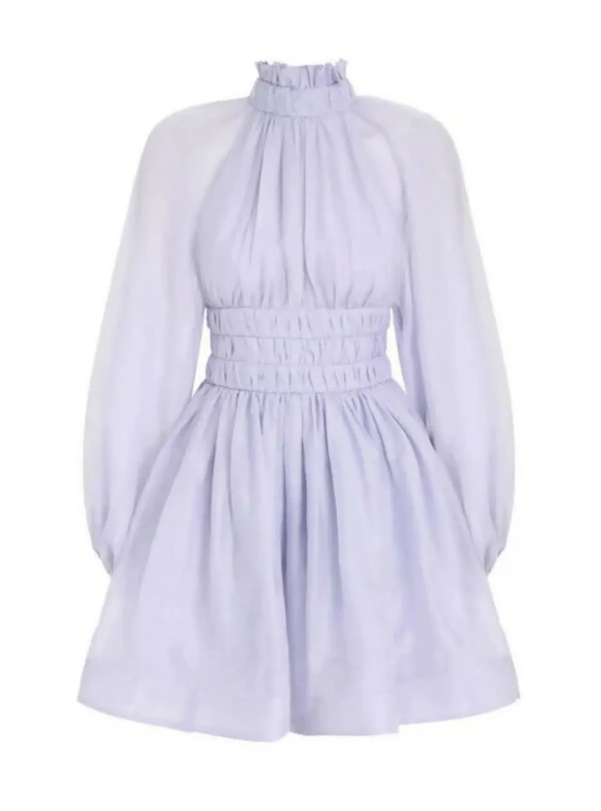 Zimmermann Luminous Long Sleeve Mini Dress Lavender Size 0 / AU 8 - Image 3