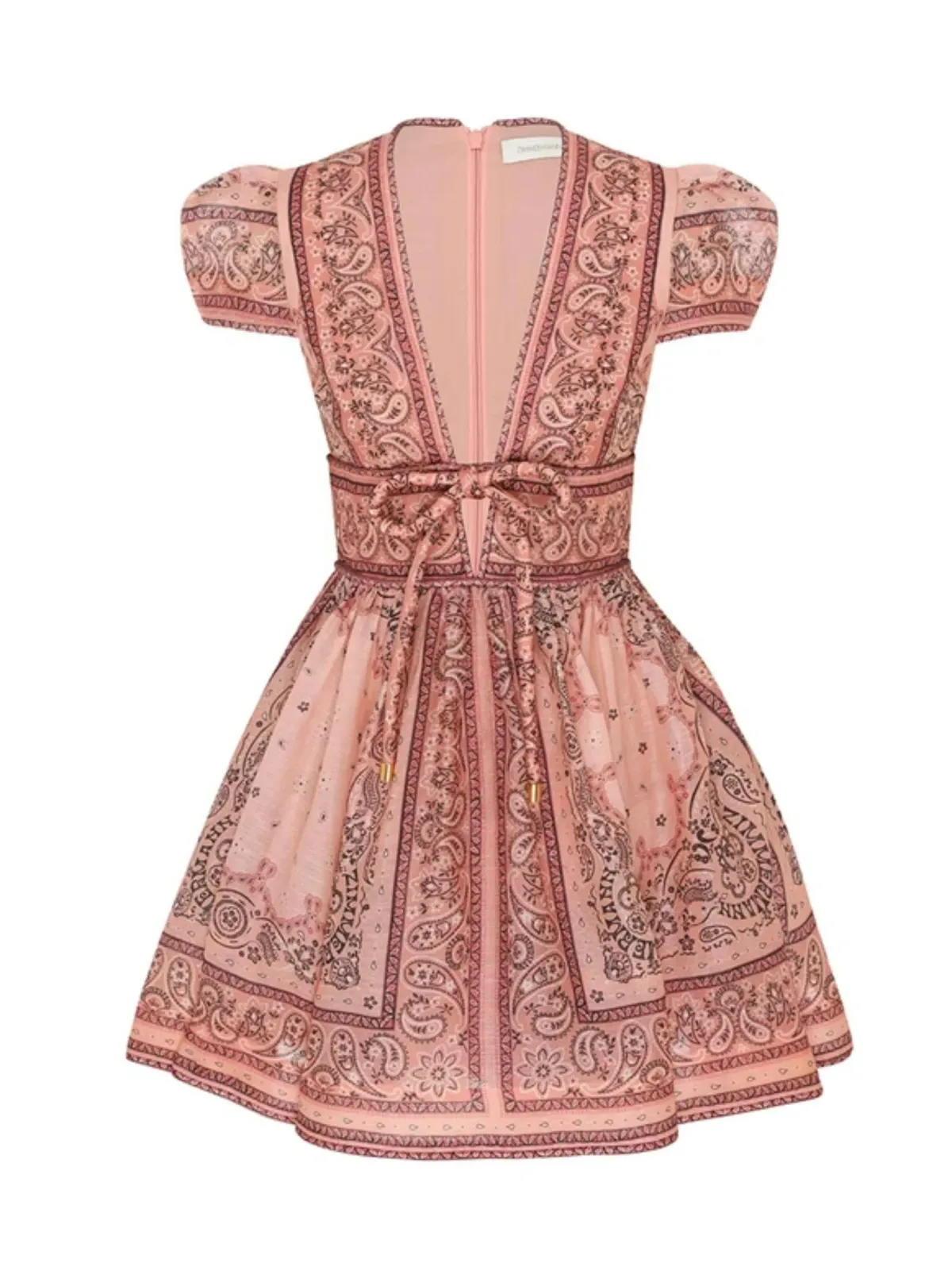 Zimmermann Matchmaker Structured Mini Dress in Pink Bandana Size 1 / AU 10 - Image 3