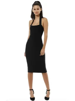Misha Julia Midi Dress Black Size 4 for rent on The Volte - image 1