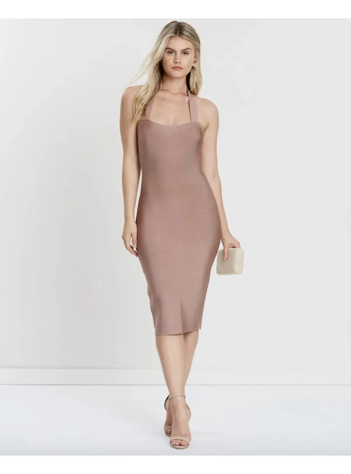 Misha Julia Midi Dress Dusty Rose Size 6 for rent on The Volte - main image