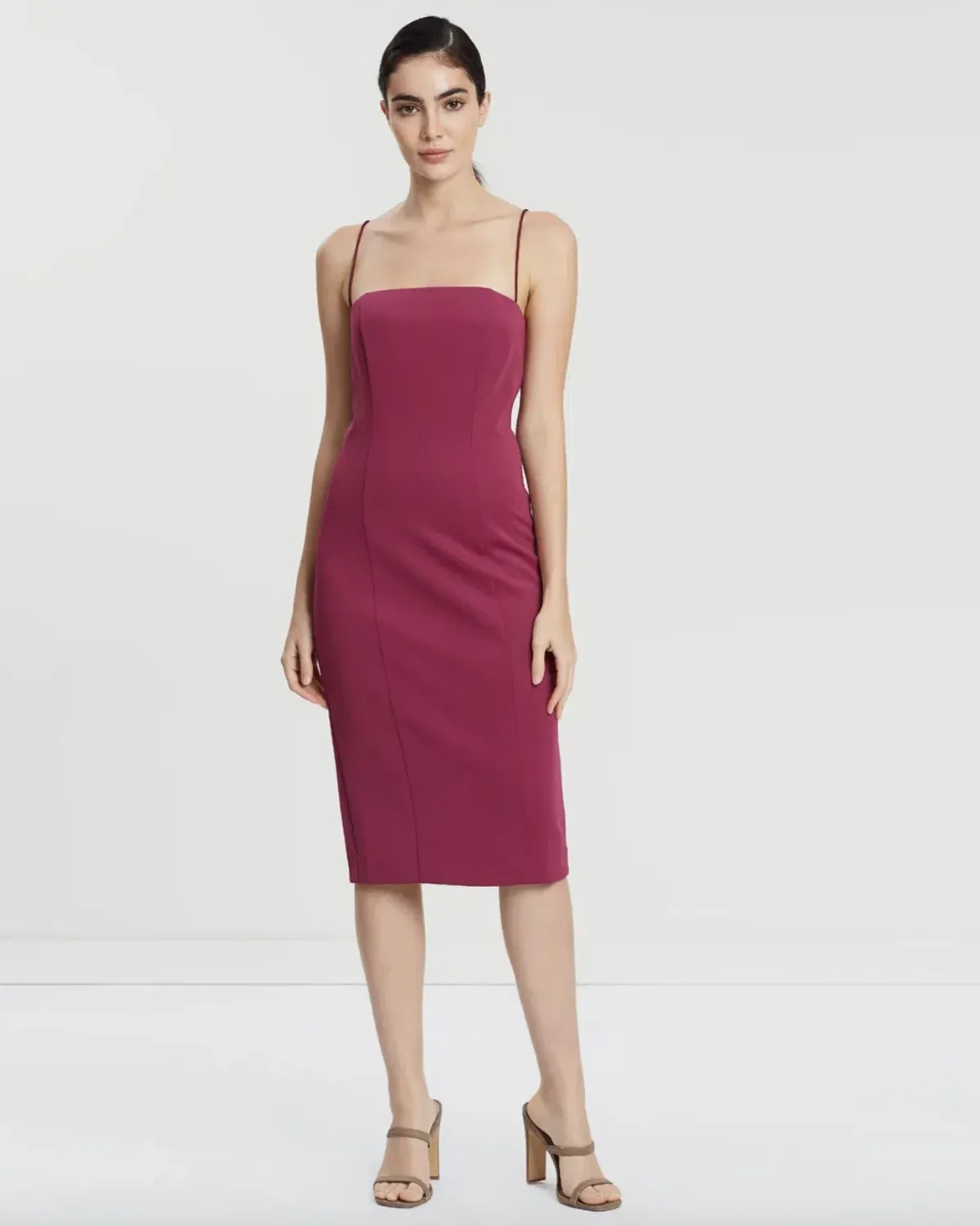 Misha Sophie Midi Dress Wine Size AU 12 for rent on The Volte - main image