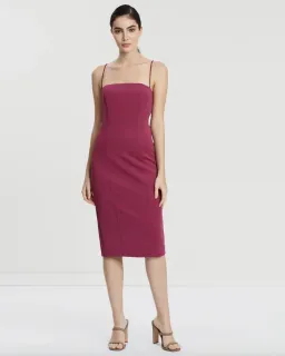 Misha Sophie Midi Dress Wine Size AU 12 for rent on The Volte - image 1