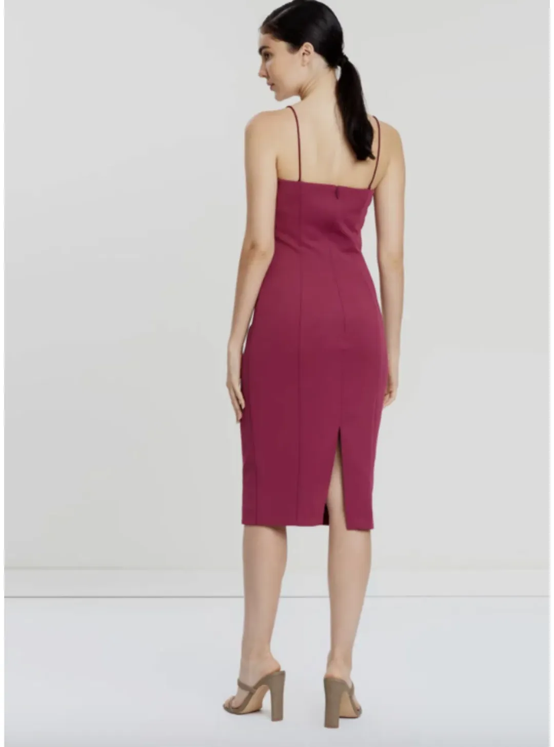 Misha Sophie Midi Dress Wine Size AU 12 for rent on The Volte - main image