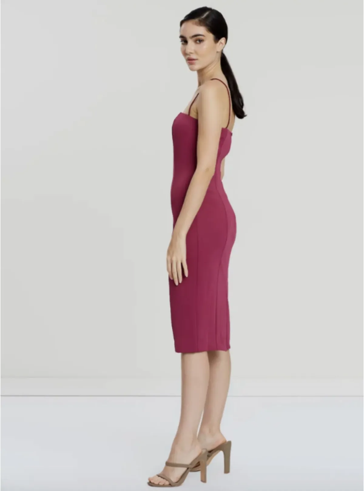 Misha Sophie Midi Dress Wine Size AU 12 - Image 2