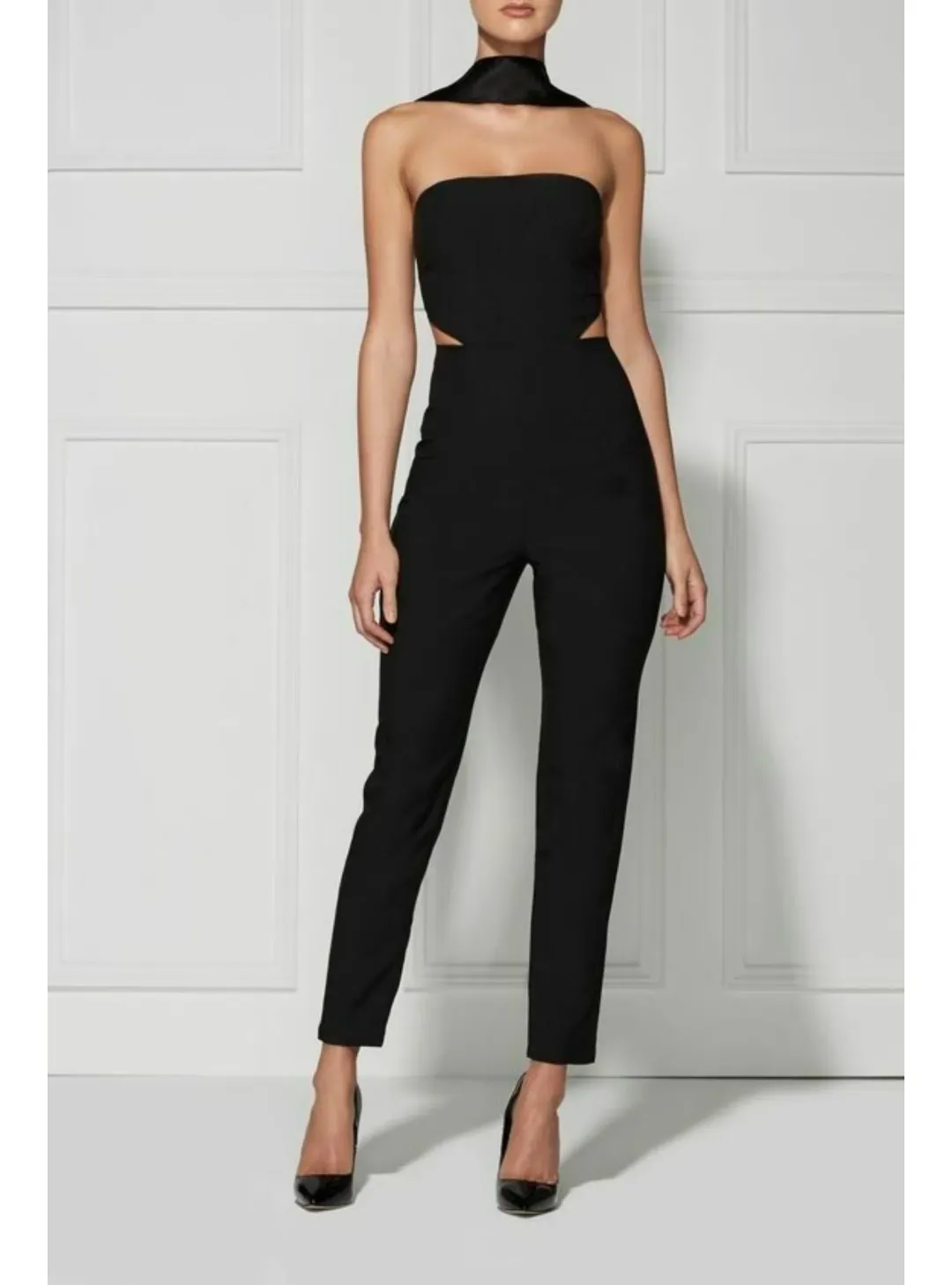MISHA Christa Pantsuit Black Size 8 for rent on The Volte - main image