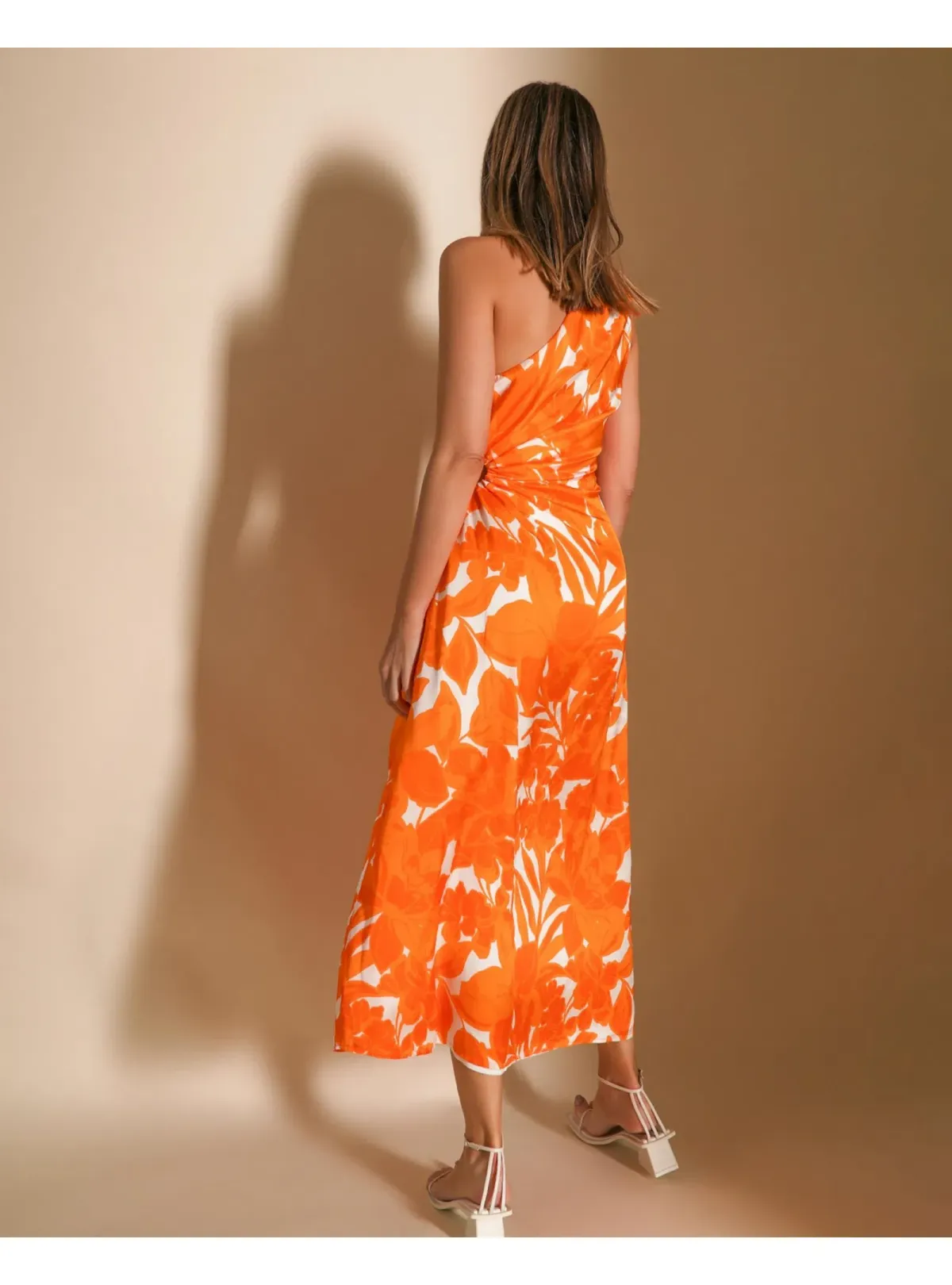Lover Marigold One Shoulder Midi Dress Print Size AU 8 - Image 3