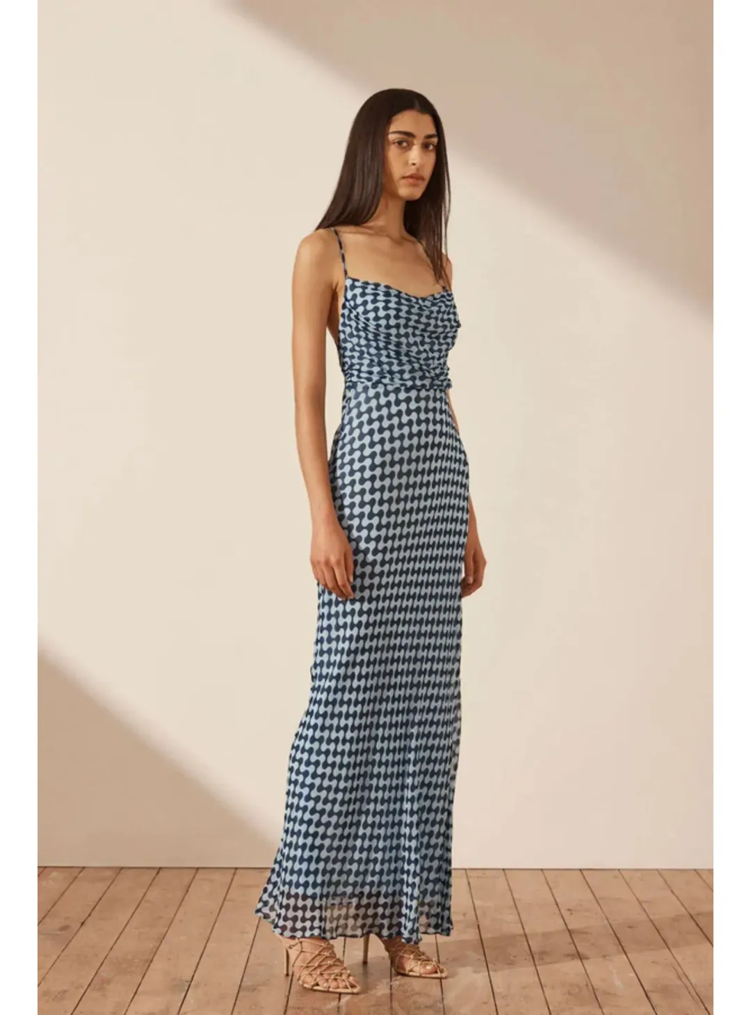 Shona Joy Elina Lace Maxi Dress in Midnight/Ice Size AU 8 for rent on The Volte - main image