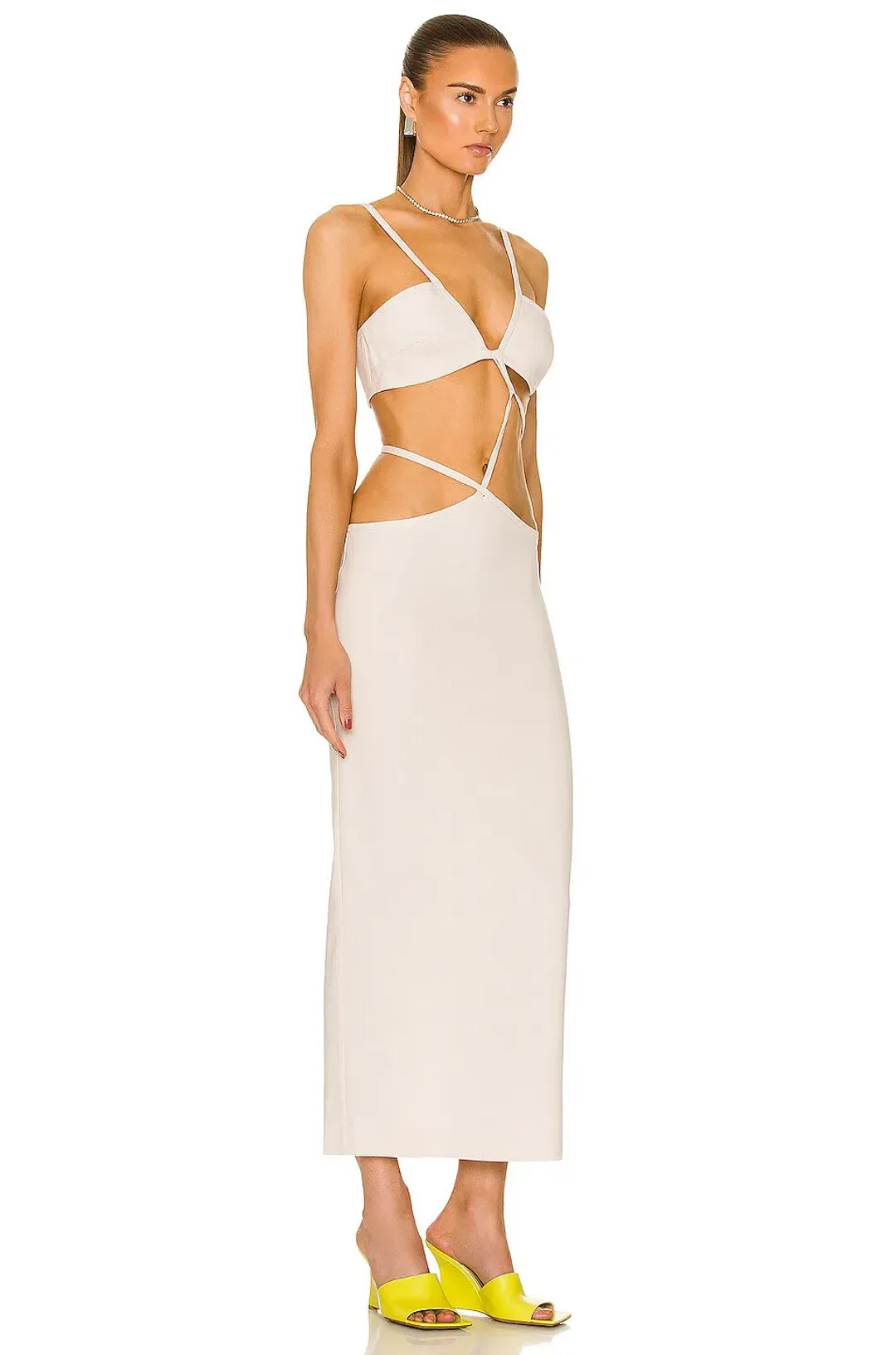 Christopher Esber Cross Bandeau Tie Dress Bone Size 10 AU for rent on The Volte - main image