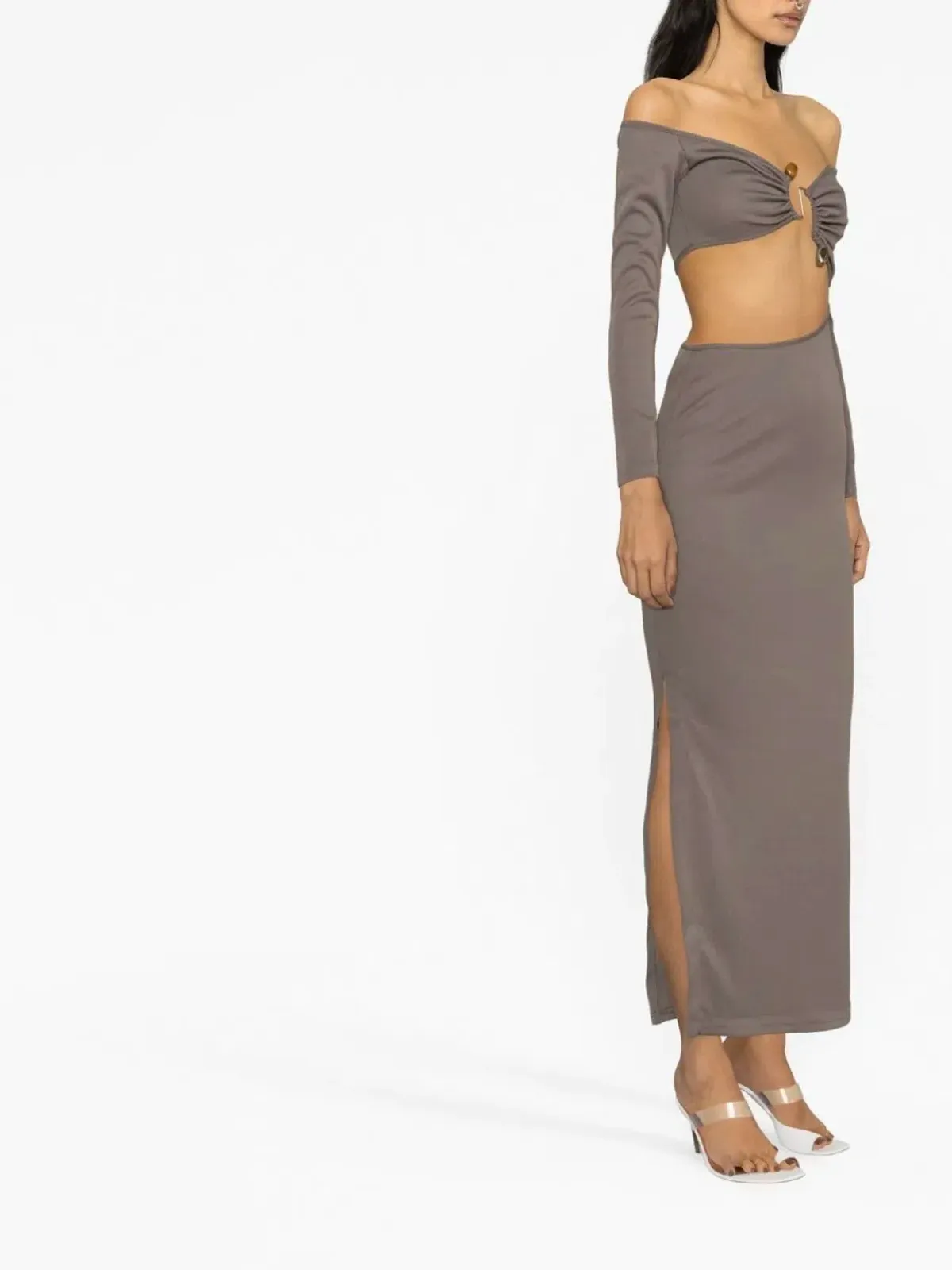 Christopher Esber Distort Quartz Shoulderless Dress Cinder Size 12 AU - Image 1