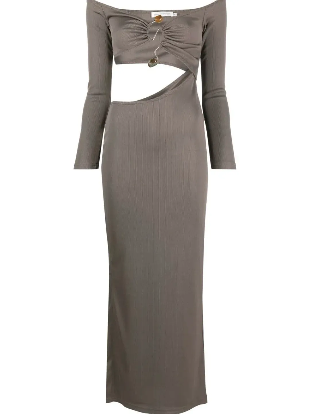 Christopher Esber Distort Quartz Shoulderless Dress Cinder Size 12 AU for rent on The Volte - main image