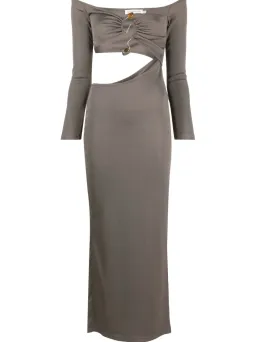 Christopher Esber Distort Quartz Shoulderless Dress Cinder Size 12 AU for rent on The Volte - image 3