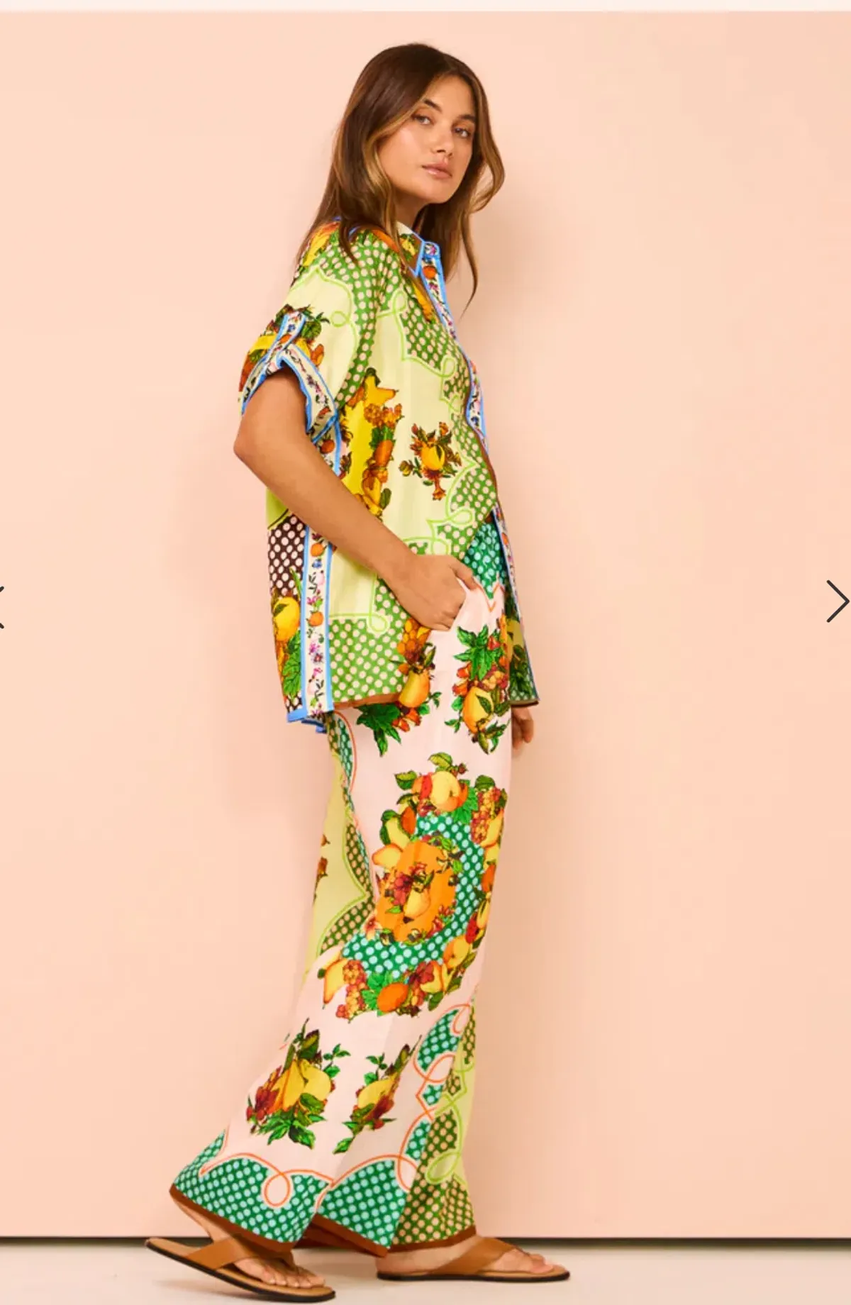 Alemais Lemonis Silk Shirt and Pants Set Multi Size 12 - Image 3