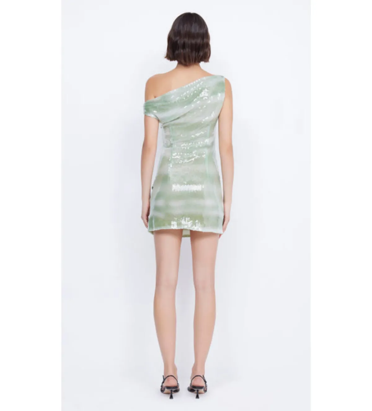 Bec & Bridge Brydie Asym Mini Dress Mint Ombre Size AU 10 - Image 3